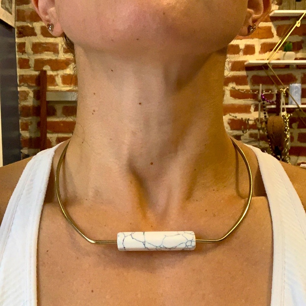 Marble gold necklace